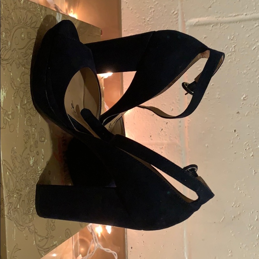Navy 5 in strap heels